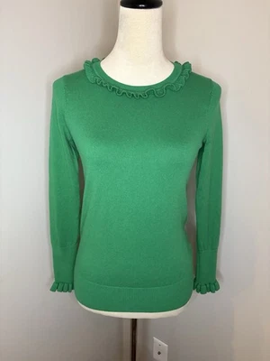 Suéter Boden Para Mujer Kelly Verde Bernadette Algodón y Lana Volantes Talla 4 EE. UU. 8 UK Foto 1 de 4