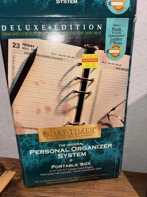 Edición Deluxe Temporizador de Día Organizador Personal Portátil Tamaño Negro De Colección Nuevo Foto 1 de 4