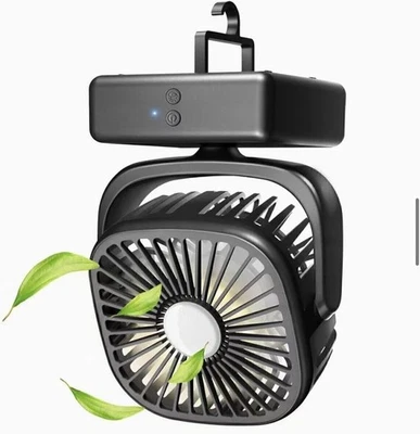 7-Inch Mini USB Desk Fan 5200mAh Portable Camping Fan W/Low Noise Aromatherapy - Image 1 of 2