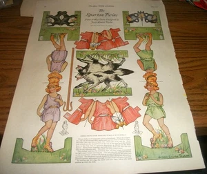 Vintage Ladies Home Journal Paper Dolls 1922 The Cave Twins - Picture 1 of 1