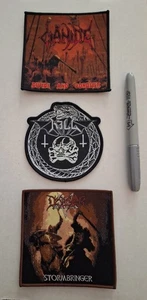 PATCH BUNDLE X3 HELL CIANIDE BANDS WOVEN DESASTER BLACK METAL THRASH PATCHMASTER - Picture 1 of 1
