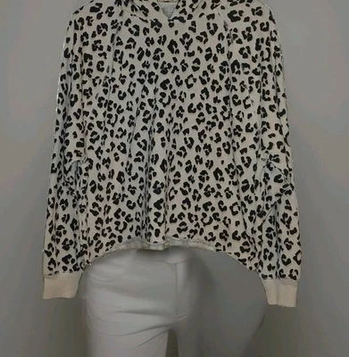 Sudadera con Capucha Lucky Brand Estampado Animal Talla GRANDE Crema/Negro Boho ACOGEDORA  Foto 1 de 4
