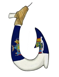 Decal Vinyl Sticker New York Flag Hook Made in USA - Picture 1 of 1