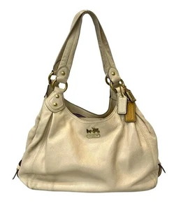 Coach Vintage Madison Maggie Y2K Hobo Shoulder Bag Purse Used Beige From Japan - Picture 1 of 24