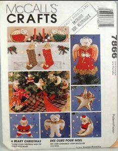 UNCUT McCall's 7866 Beary Christmas Ornaments & Accessories - Picture 1 of 1
