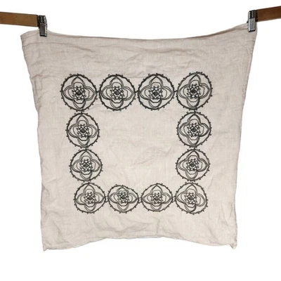 Funda de Almohada Anthropologie Medallón Bordado Kauri Euro Sham 26" Cuadrada Foto 1 de 4