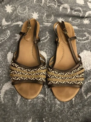 Eric Javits Women’s New York Bronze Sling back Open Toe Sandals Size 7 M - Image 1 of 4