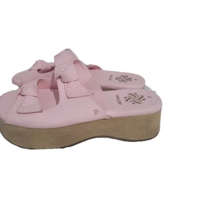 Sandalias de plataforma Sam & Libby zapatos rosa doble lazo sin cordones talla 8  Foto 1 de 4
