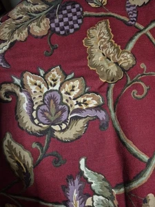 WAVERLY Home Floral Leaf Valance Burgundy/Rust/Green Rod Pocket 76" X 17" NWOT - Picture 1 of 7