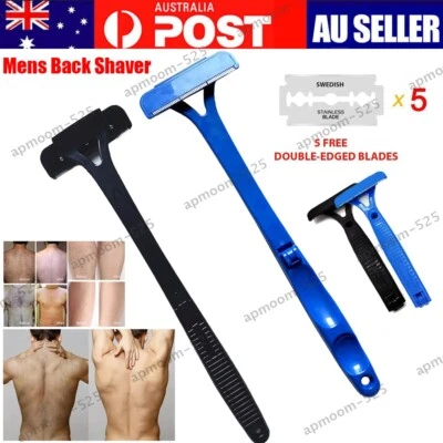 Mens Back Shaver Razor Back Hair Body Removal Handle Long Groomer Trimmer Tool - image 1 of 4