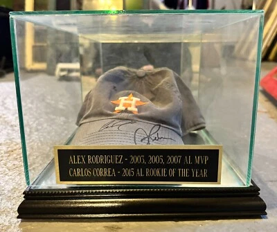 Alex Rodriguez Carlos Correa Signed Autographed Houston Astros Hat W/ Proof - Image 1 of 4