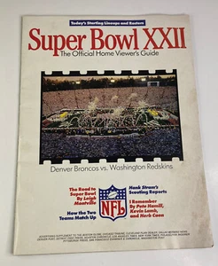 Vintage 1988 Super Bowl XXII Washington Redskins vs Denver Broncos Viewer’s Guide - Bild 1 von 3