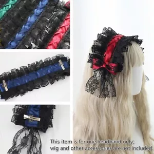 Diadema gótica Lolita Encaje Prendas para la cabeza de criada Accesorios para el cabello Cosaplay Retro Encantadora - Imagen 1 de 12