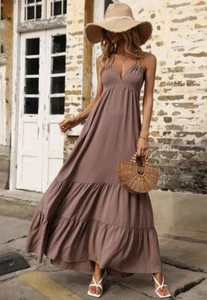Boho Halter Neck Oasis Maxi Dress M - Picture 1 of 8
