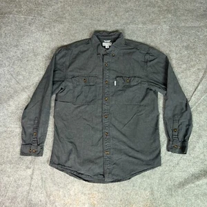 Camisa Carhartt Para Hombres Grande Gris Botón Algodón Ropa de Trabajo Relajada Gorp Prenda para el torso diario - Imagen 1 de 8
