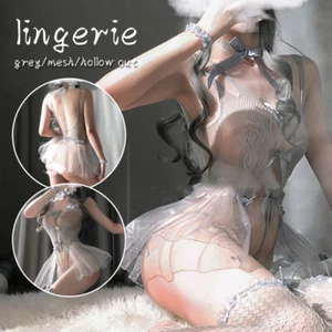 Sexy Women Lingerie See Through Lace Net Bodysuit Babydoll Adult Cosplay Dress - Picture 1 of 12