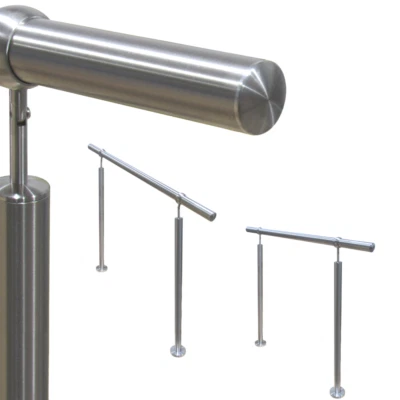 Edelstahlgeländer V2A Handlauf Griff A2 leicht gewölbt 900mm Bauhöhe - Bild 1 von 4