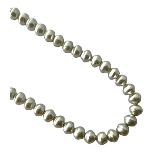 75 pcs Pearl Snail Beads Light Sage Green Czech Cultura Baroque Pearls 8mm - Picture 1 of 3