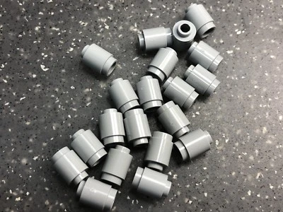 NOVO LEGO tijolos redondos cinza azulado claro 1X1 parafuso prisioneiro aberto - (x 25) 3062b autêntico - Imagem 1 de 4