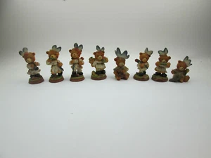Lot of 8 Vintage Bowlin's Southwest Teddy Bear Indian Figure Figurines - Picture 1 of 12