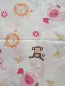 monkey elephant jungle fun fabric length piece crafts 17 x 13 inch new - Picture 1 of 2