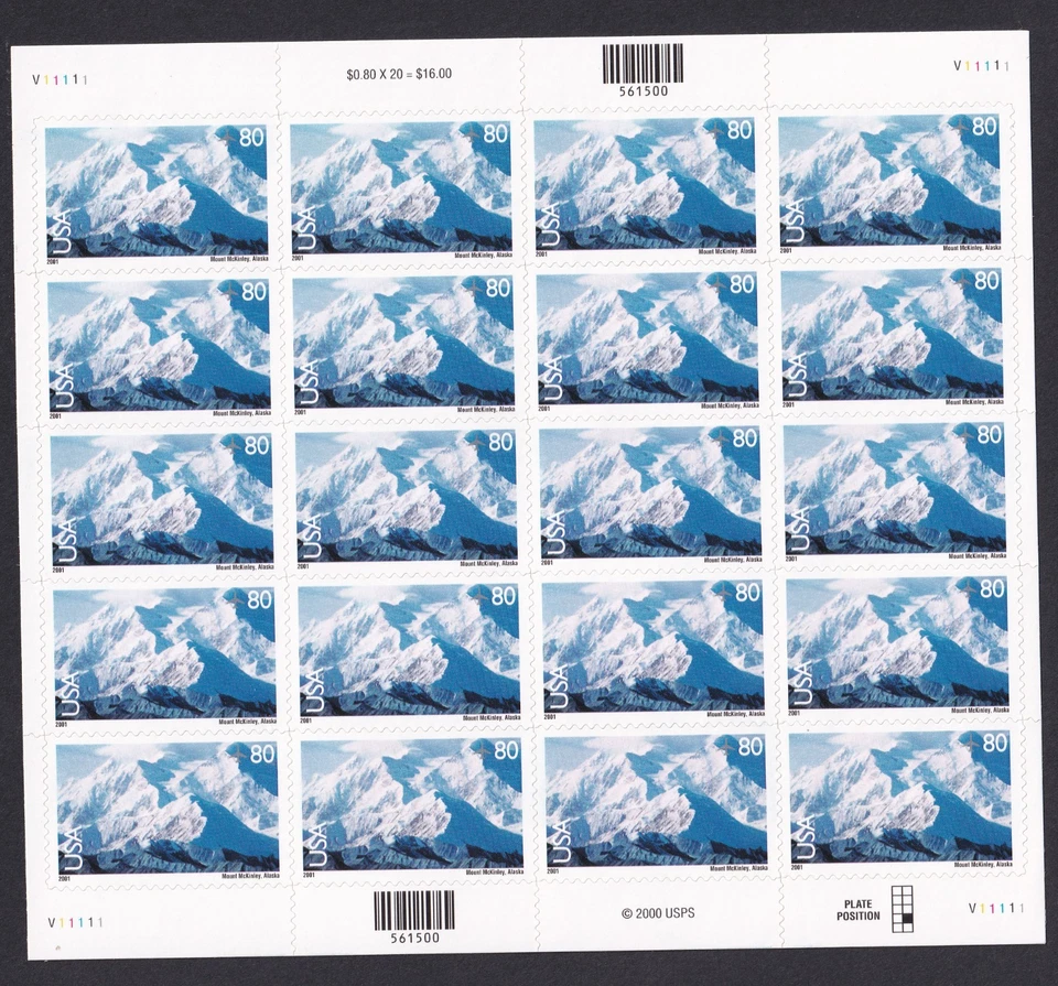 Scott #c137 Mt McKinley National Park Sheet of 20 Airmail Stamps - MNH - Image 1 of 1