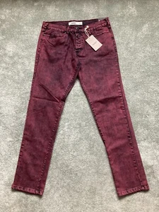 New Look Herren W34 "L32" schwarz & dunkelrosa Overdye Skinny Stretch Jeans neu mit Etikett - Bild 1 von 10