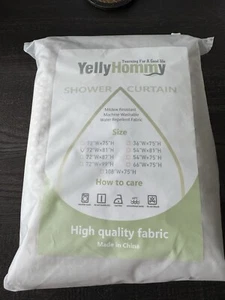 Shower Curtain Gray 72”Wx81”H Yelly Hommy High Quality Fabric - Picture 1 of 2