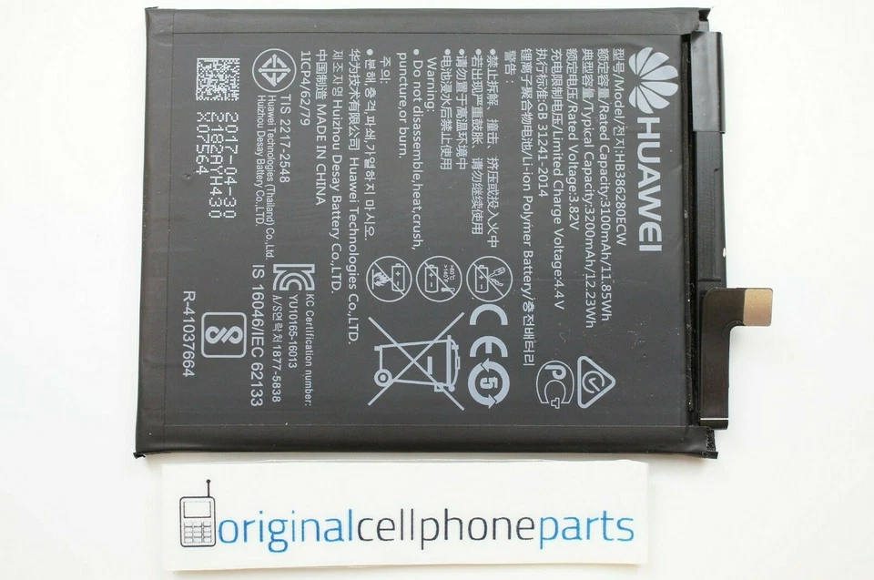 Batería OEM Huawei P10 VTR-L29 VTR-AL00 HB386280ECW USADA ORIGINAL Foto 1 de 4