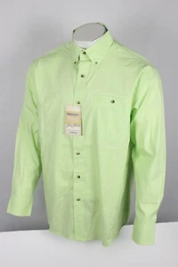 Wrangler Men's George Strait Long Sleeve Button Shirt Solid Kelly Green - Picture 1 of 3