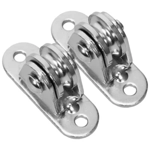 2 Sets Small Pulley Blocks Cable Pulley Wheels Ceiling Mount Pulleys for Wire - Picture 1 of 12