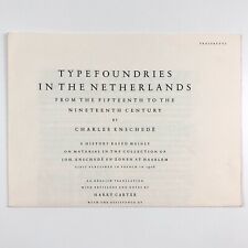 Typefounders in the Netherlands Charles Enschedé prospectus 1978