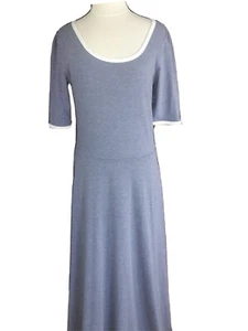 LuLaRoe Ana Long Maxi Dress Size XL Blue-Gray White Cotton Poly Spandex Blend - Picture 1 of 12