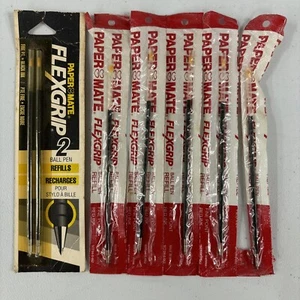VINTAGE PAPERMATE FLEXGRIP BALL PEN REFILLS, FINE POINT RED INK-5 BLACK INK-2 - Picture 1 of 5