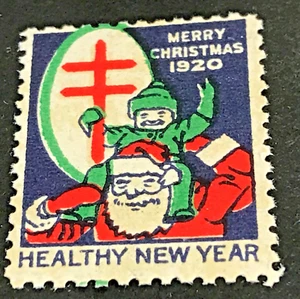 US Scott # WX26 CS14 Santa Claus 1920 MNH American Red Cross Christmas Seal Stamp - Bild 1 von 4