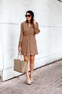 Vestido Abercrombie & Fitch Mujer Estampado Animal Talla XS Botón Delantero Mob Esposa - Imagen 1 de 11