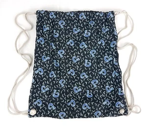 Retro Vintage 90s Converse Drawstring Streetwear Backpack Black Blue Unisex - Picture 1 of 3