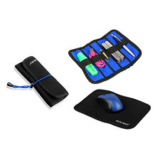 Portable PU Leather Travel Mouse Pad Organizer 2 in 1 Combo Case