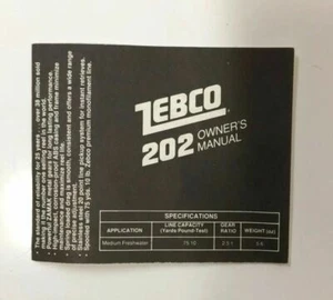 Zebco 202 Angelrolle Bedienungsanleitung Ersatzteilliste alte Angelrolle R89 - Bild 1 von 3