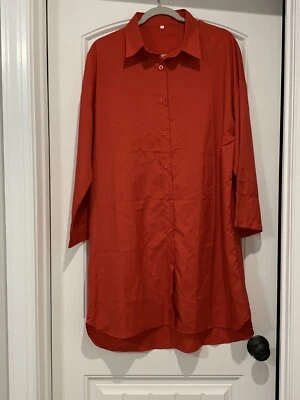 Blusa Kimono Manga Ancha Para Mujer 3XL Larga Abotonada Material Ligero Rojo Artístico Foto 1 de 4