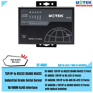 100M RJ45 TCP IP to RS-232 RS-485 RS-422 Converter Serial Server Manual Setting - Picture 1 of 16