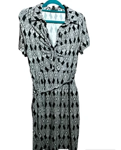 En Focus Studio Dress Women Small Shirt Stretch Pockets Belt Ruched Size UK 6/8 - Picture 1 of 7