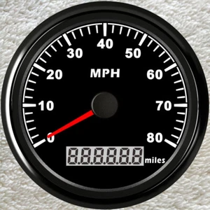 Velocímetro 85MM GPS Negro 80MPH Odo para Coche Camión Marina UTV Motocicleta Rojo LED - Imagen 1 de 8