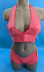 BODYZONE Caliente Coral Corbata Pantalones Cortos y Halter Top Bailarina Ropa Nuevo con Etiquetas - Imagen 1 de 8
