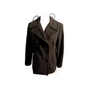 NEW YORK & COMPANY CHAQUETÓN NEGRO SÓLIDO PARA MUJER TALLA S MEZCLA DE LANA - Imagen 1 de 6