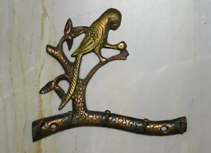 Parrot Figurine Hook Brass Victorian Style Clothes Towel Key Holder Wall Hook BM - Picture 1 of 6
