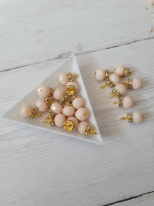 15mm Elegante Vidrio Cristal MELOCOTÓN Vestido Botón Coser En Joya Estrás - Imagen 1 de 2