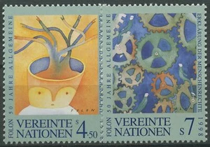 ONU Viena 1998 Declaración de los Derechos Humanos dibujos 268/69 sin usar - Imagen 1 de 1