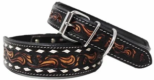 Cow Genuine Leather Handmade Wide Western Dog Collar - Picture 1 of 1