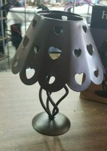 Vintage 1997 Caldor Hearts Lamp Metal Tea Light Candle Holder Elegant Accent  - Picture 1 of 7